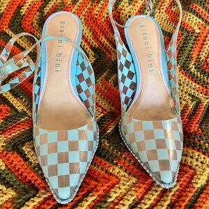 Turquoise/Clear Stilettos ankle strap - Gianni Bini